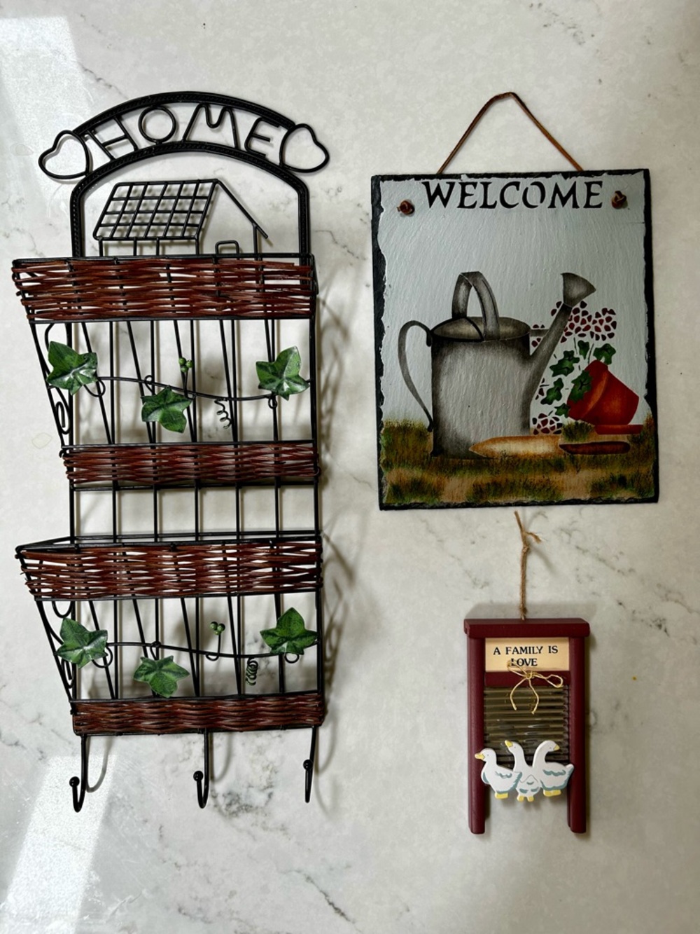 Set of 3 cottagecore / cottage style hanging pieces